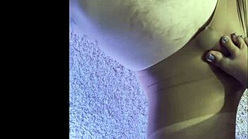 Making my husband wear my wet pantyhose while i give him a footjob