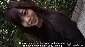Cheating Japanese bar girl experiences intense fingering and licking of her shaved pussy by a stranger