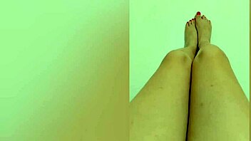 Young and horny 18-year-old with a red pedicure flaunts her legs in a homemade video