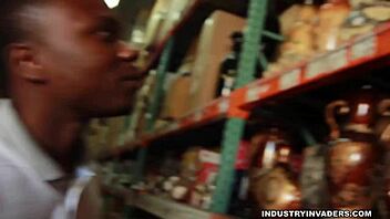 Spanish teen Maria deepthroats big black cock in public park.