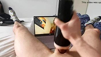 Soloboy explores anal play with a fleshlight