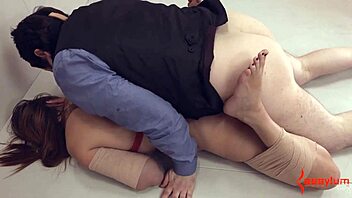 Is the cum drenched anal slut spit roasted?