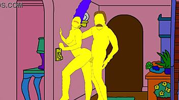 Cartoon character Homer's explicit visit to a bar
