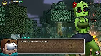 intriguing contrast in giving our girl a golden bikini in hornycraft parody