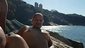 Three Hotties Peeing On Beach