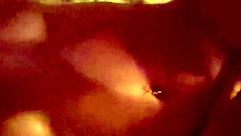 Man, banging my big-tits wife hard in the sauna!