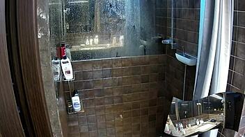 Two friends get naughty in a hidden camera shower video