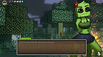 intriguing contrast in giving our girl a golden bikini in hornycraft parody