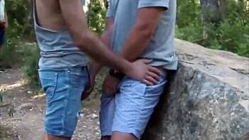 gay public cruising with outdoor blowjob on huge dick