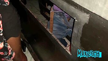 Husband Films Me Fucking in Glory Hole Passionately