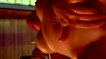 Man, banging my big-tits wife hard in the sauna!