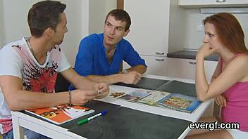 Bankrupt guy lets sexy friend fuck his ex for cash 💰