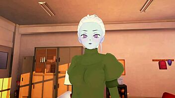 this dragon ball clip features vados in a footjob and feet licking scene