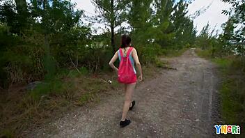 Teen Becca Pierce hikes and gets fucked in outdoor setting