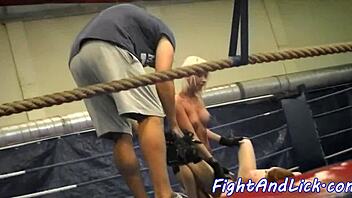faketit lesbian wrestles with babe