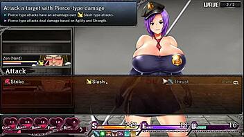 Hentai game features Karryn's provocative striptease and tit flashing