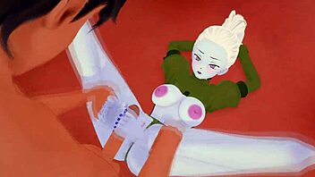 this dragon ball clip features vados in a footjob and feet licking scene