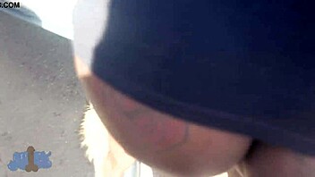 Monster cock meets big tits and round ass at car wash station