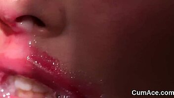 Feisty Hottie Sucks Cum, Gets Jizz Shot!