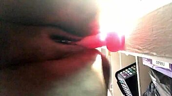 fat ebony pussy drips from squirting dildo