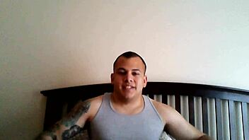 Teen rips clothes and plays with hard cock on cam 😏