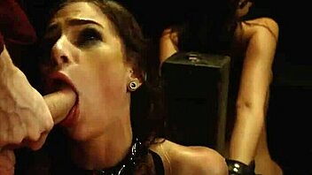 ROUGH ASS PUNISHED in stockings during extreme BDSM domination in garage