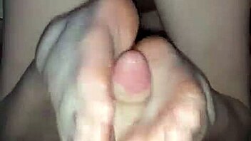 reverse footjob cumshot tease