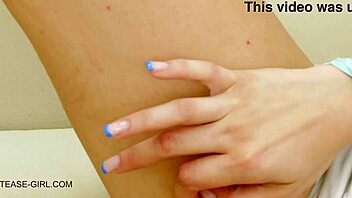 Adorable young blonde experiences intense pleasure