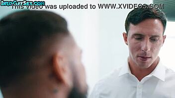 Tattooed gay men engage in passionate missionary sex