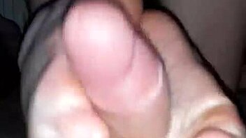 reverse footjob cumshot tease