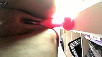 fat ebony pussy drips from squirting dildo