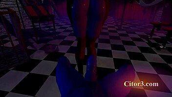Citor3 3D VR game with latex femdom mistress giving handjob and double cum in mouth