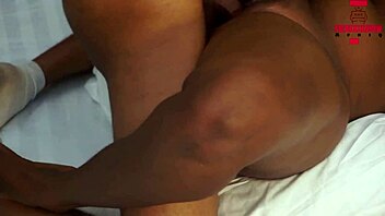 Petite ebony pornstar with a big ass gets dominated by a monster cock