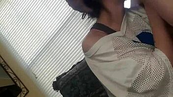 petite brunette wife bent over in lingerie