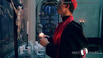 Man, church guy jerking off in cathedral!