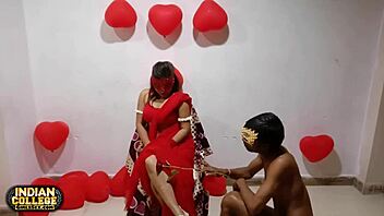 An affectionate Indian pair commemorates Valentine's Day with passionate lovemaking