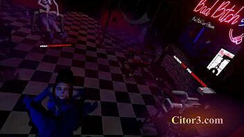 Citor3 3D VR game with latex femdom mistress giving handjob and double cum in mouth