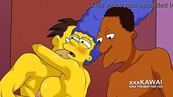 Marge se bucură de un trio sălbatic cu Carl și Lenny! 😜