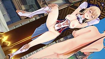 Outdoor Lesbian Hentai: Klee Uses Toys For Masturbation And Fingering In Game.