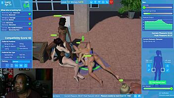 dude, this anime hentai party turns into a lesbian orgy with group sex!