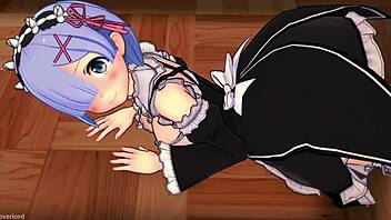 Rem Maid Works Hard for Sex in Japanese 3D Cartoon Anime Hentai!