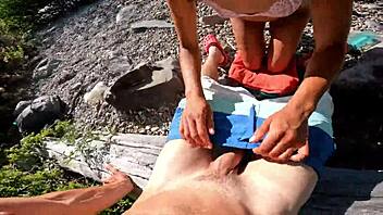 This Latina teen 18+ rides my cock wild at the lake