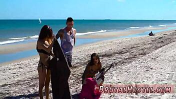 young tourists excited by rough bondage sex