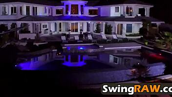 Brunette couple feels pleasure in group orgy