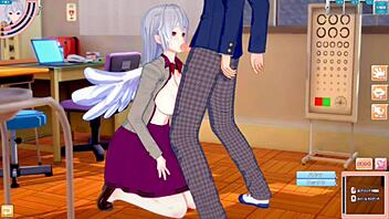 sagume gets boobs rubbed in touhou project hentai game