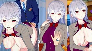 sagume gets boobs rubbed in touhou project hentai game