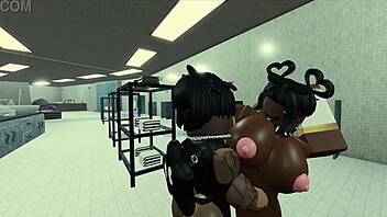A nun from Roblox has passionate sex with a black woman in a condo