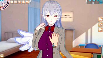 sagume gets boobs rubbed in touhou project hentai game