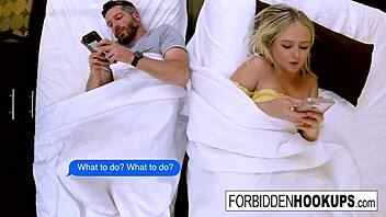 Sexy blonde bangs her eager step-brother hard