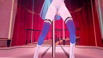 Nijisanji Lize Helesta Performs Intense Poledance In 3D Cartoon Hentai
